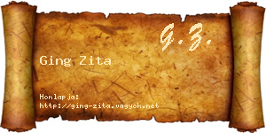 Ging Zita névjegykártya